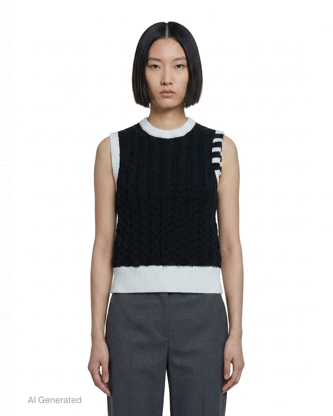 Aran Cable Merino Shell Top | Thom Browne | Club21 - front