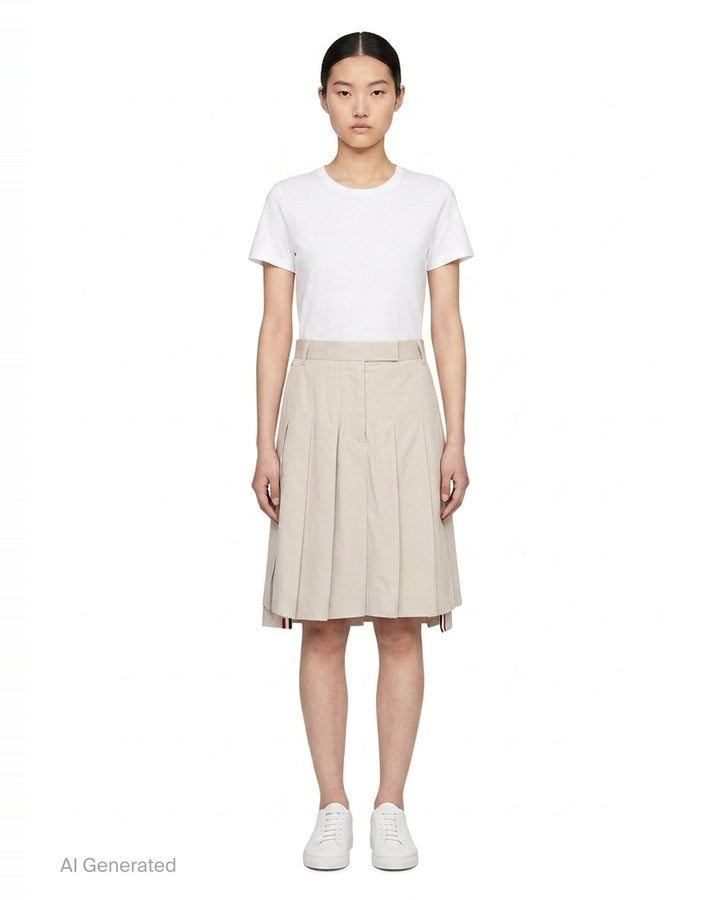 Bermuda Length Pleated Skirt | Thom Browne | Club21 - front