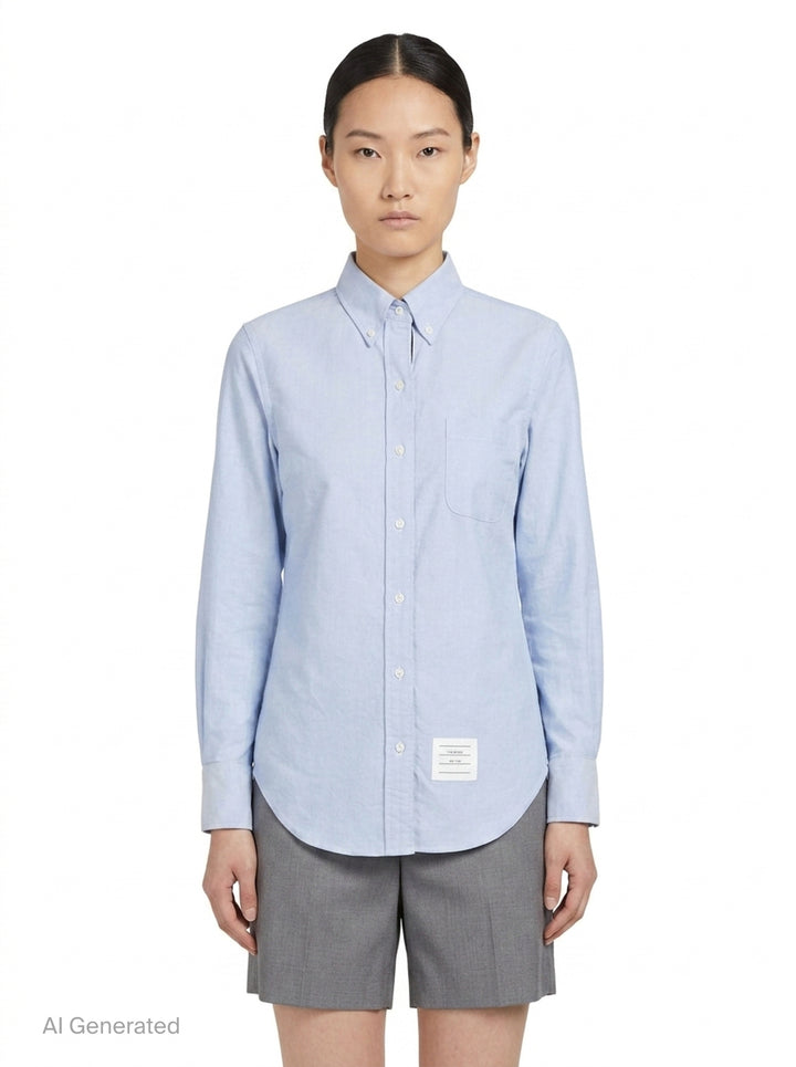Button-Down Oxford Cotton Shirt | Thom Browne | Club21 - front