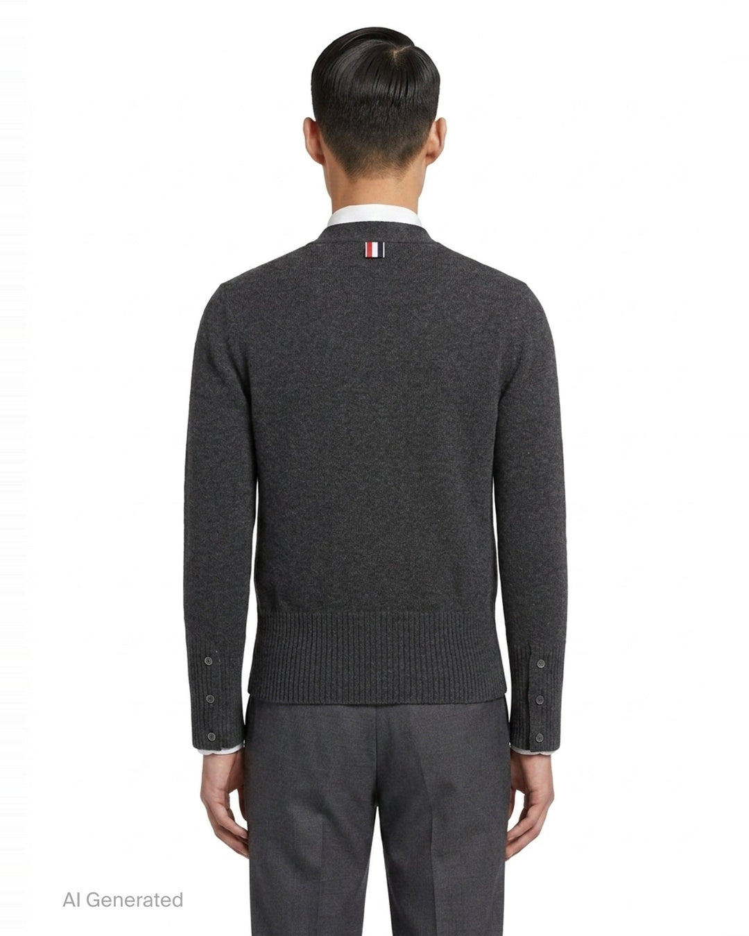 Cable Knit V-Neck Cardigan | Thom Browne | Club21 - back
