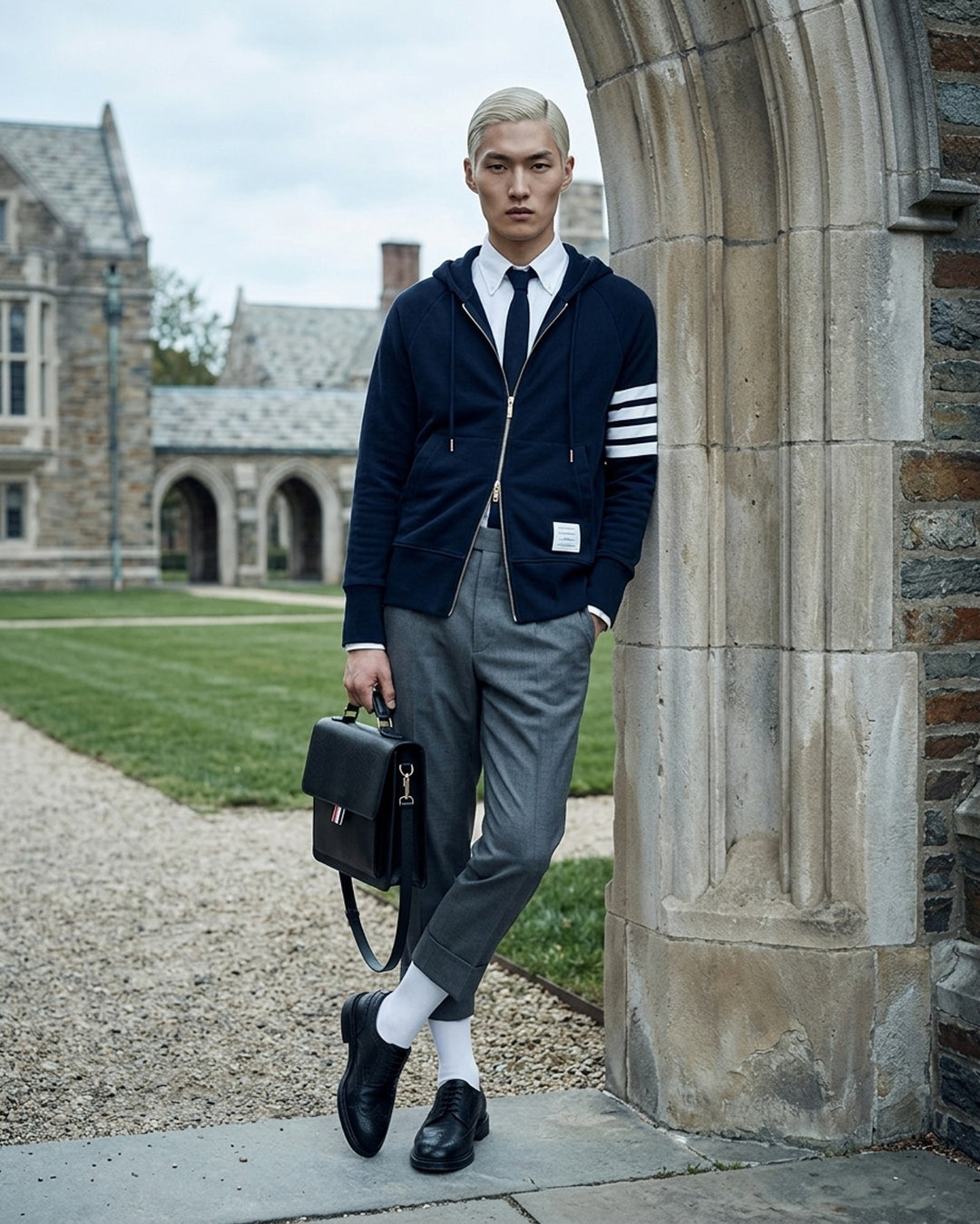 Classic 4-Bar Zip Hoodie | Thom Browne | Club21 - lifestyle