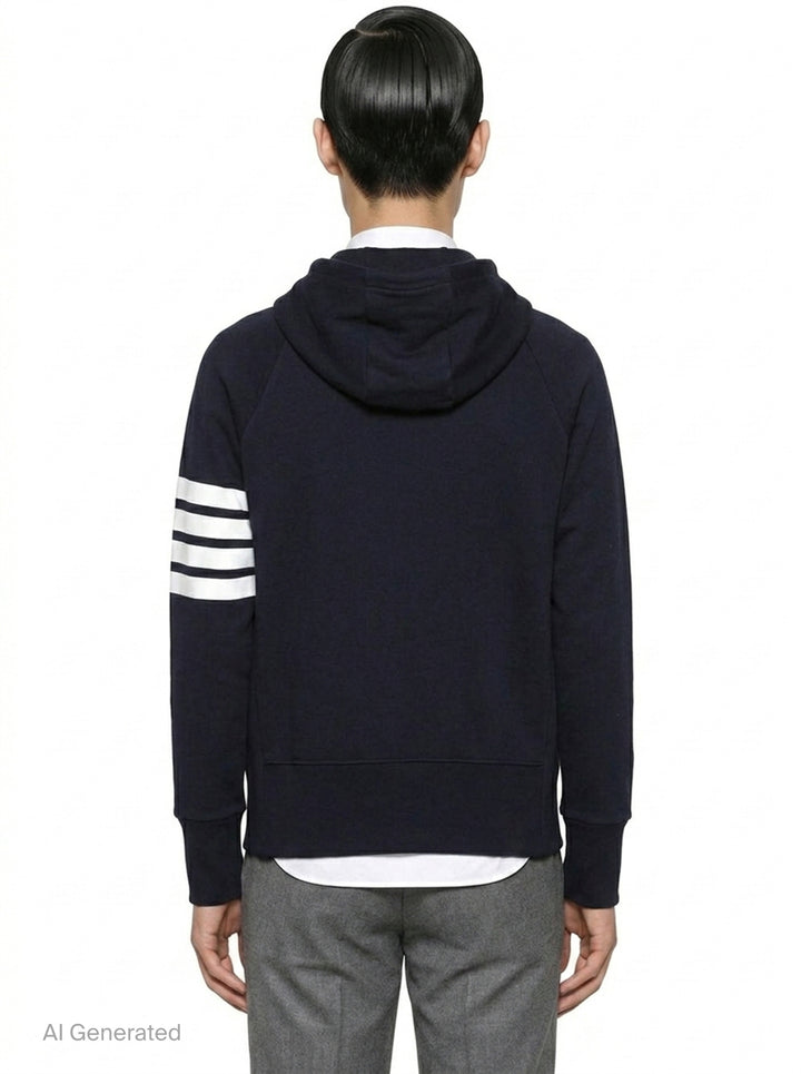 Classic 4-Bar Zip Hoodie | Thom Browne | Club21 - back