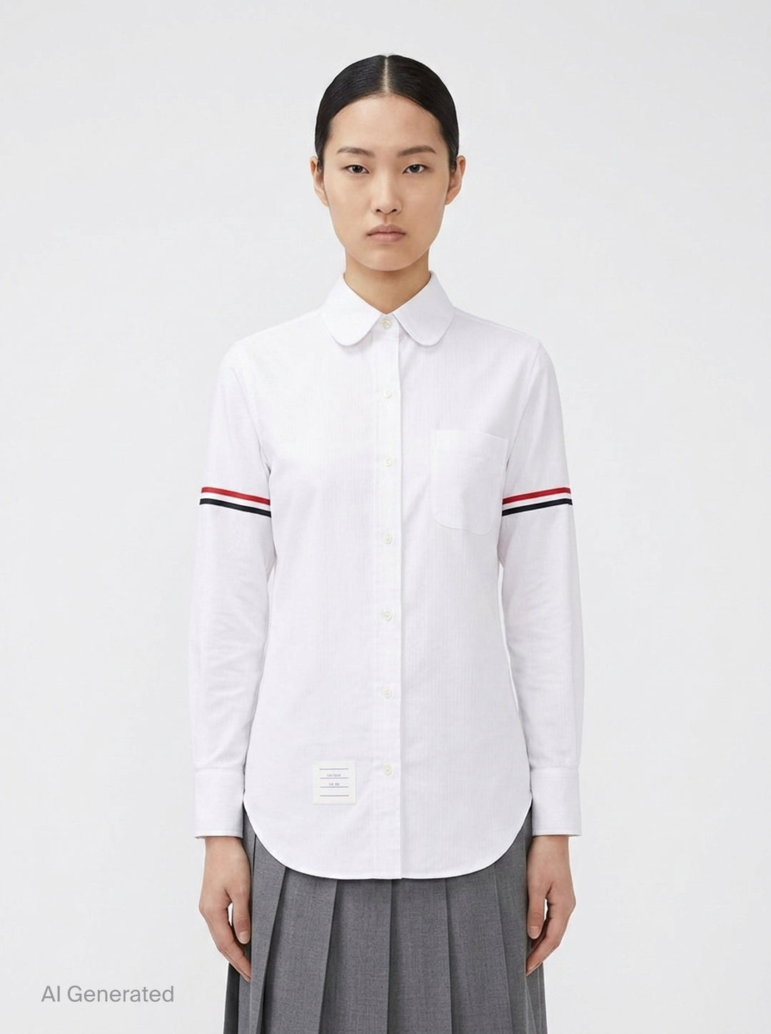 Classic Long Sleeve Striped Shirt | Thom Browne | Club21 - front