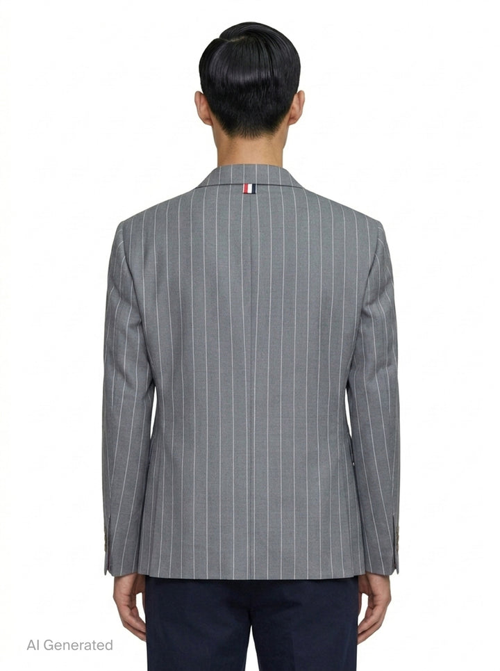 Classic Pinstripe Single Breasted Blazer | Thom Browne | Club21 - back
