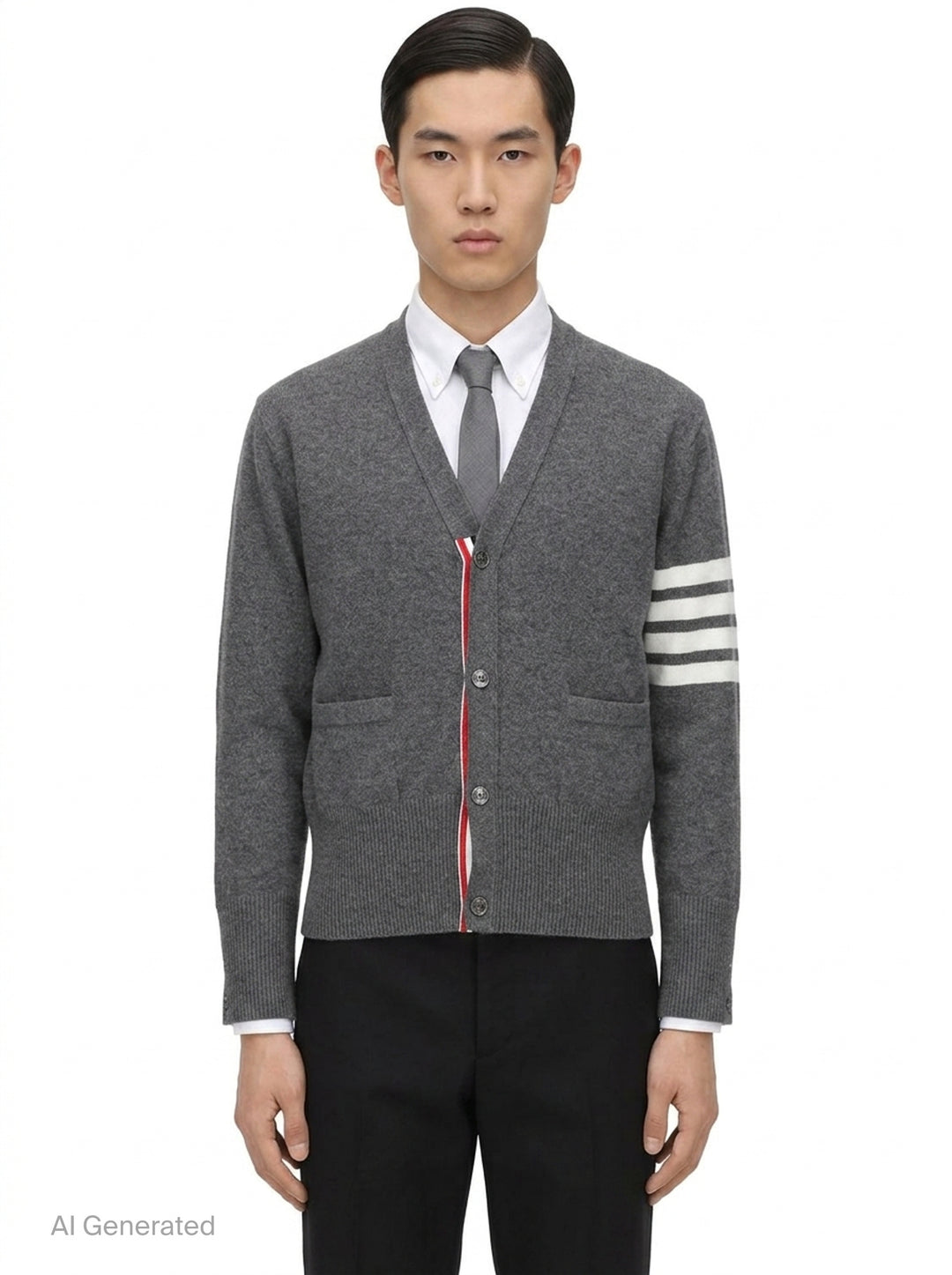 Classic V-Neck 4-Bar Cardigan | Thom Browne | Club21 - front