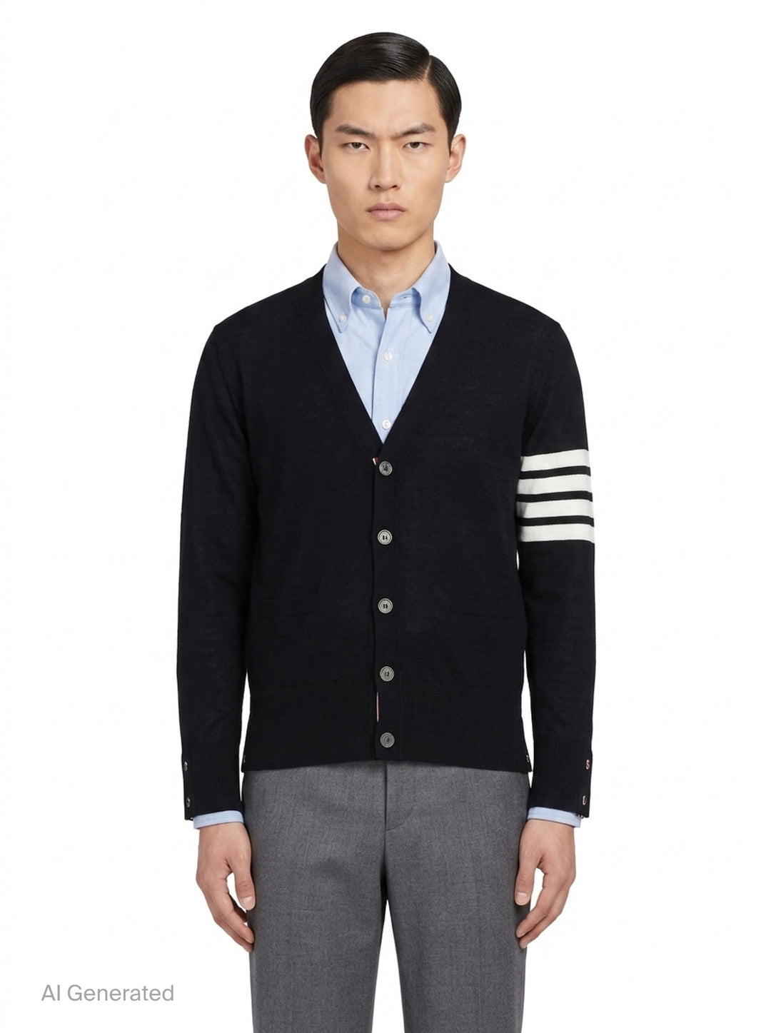 Classic V-Neck Cardigan | Thom Browne | Club21 - front