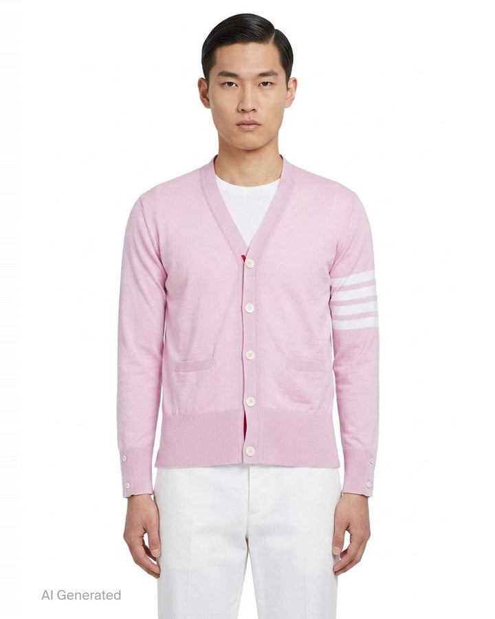 Classic V-Neck Cardigan | Thom Browne | Club21 - front
