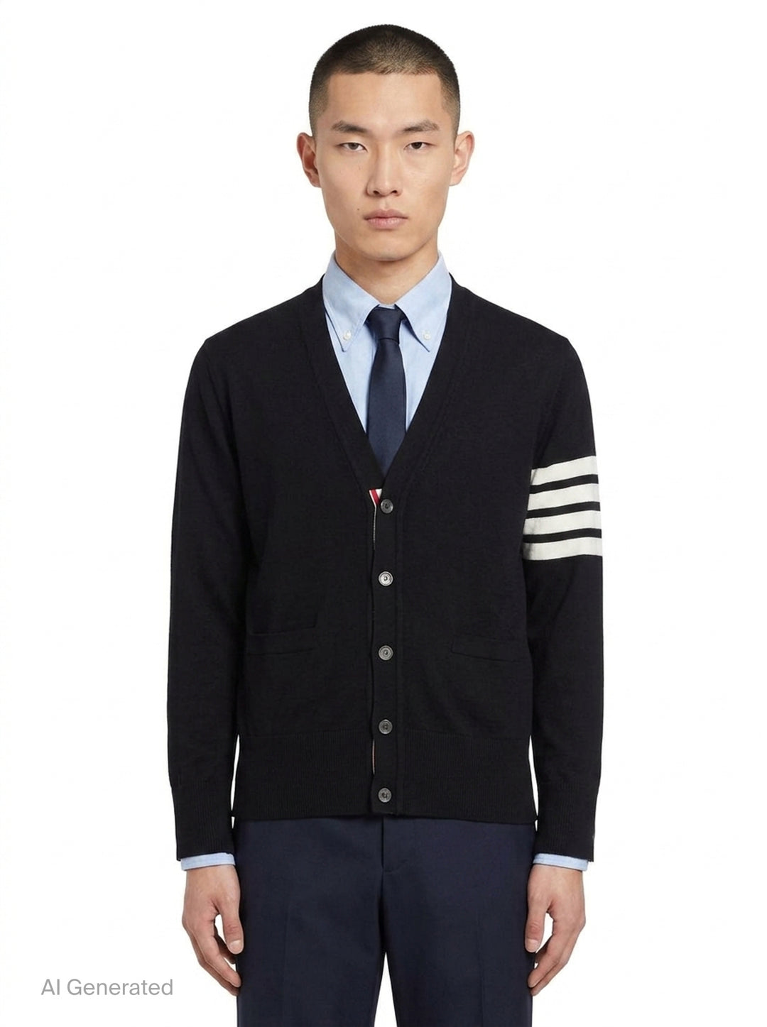 Classic V-Neck Cardigan | Thom Browne | Club21 - front