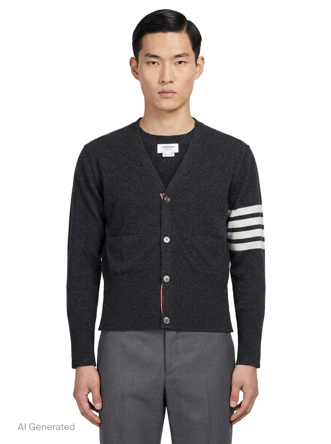 Classic V-Neck Cardigan | Thom Browne | Club21 - front