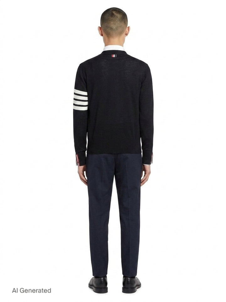 Classic V-Neck Cardigan | Thom Browne | Club21 - back