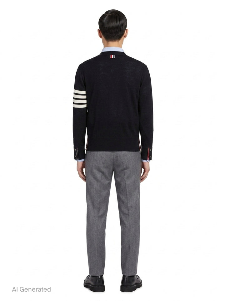 Classic V-Neck Cardigan | Thom Browne | Club21 - back