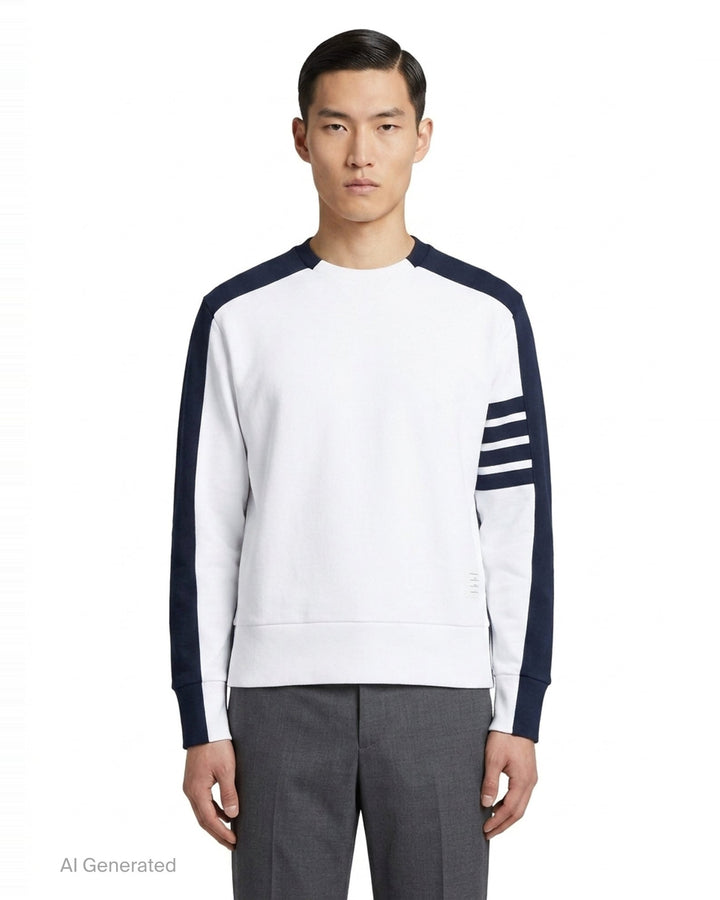 Colorblock Crewneck Pullover | Thom Browne | Club21 - front