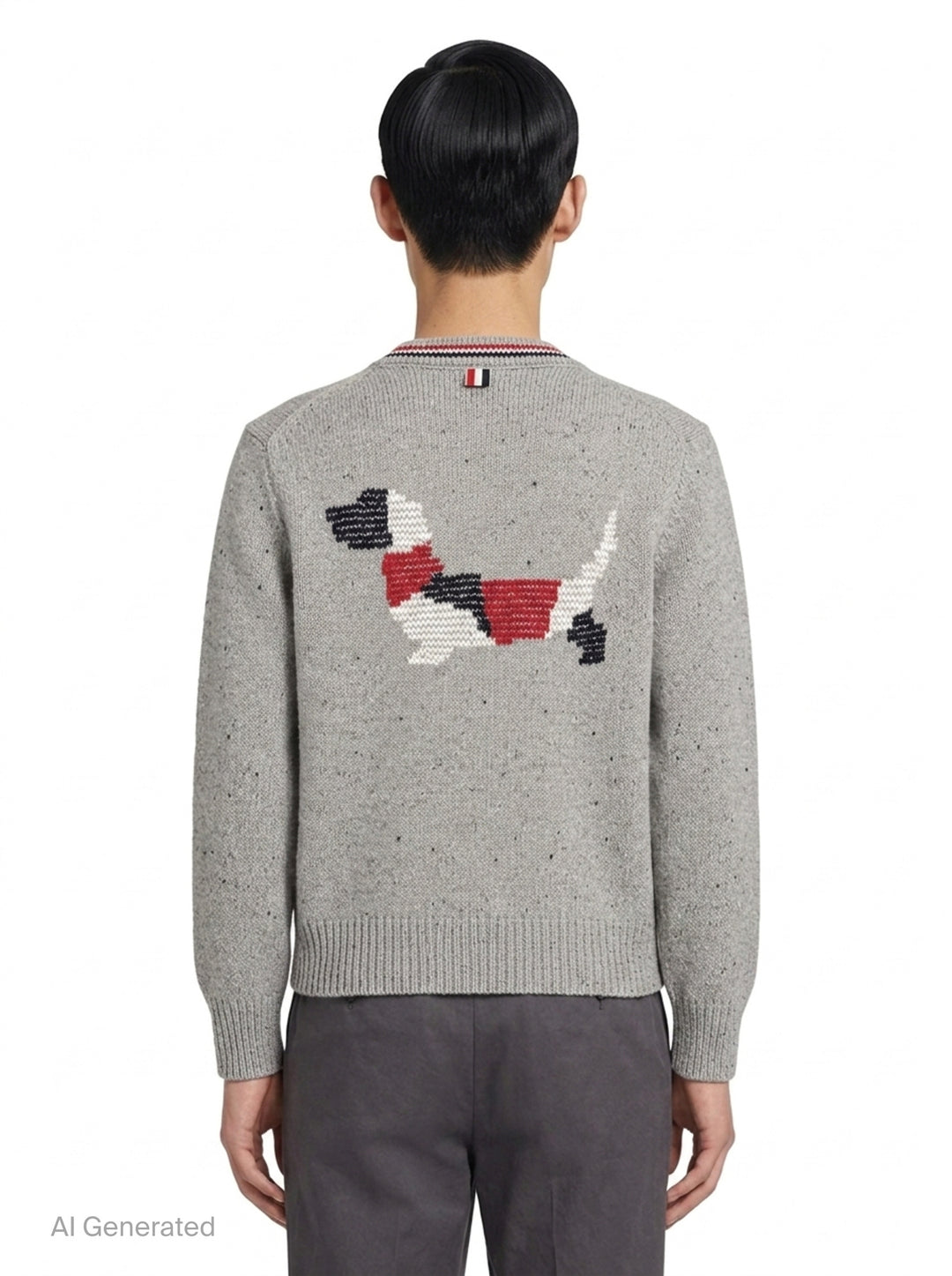 Donegal Wool V-Neck Cardigan | Thom Browne | Club21 - back