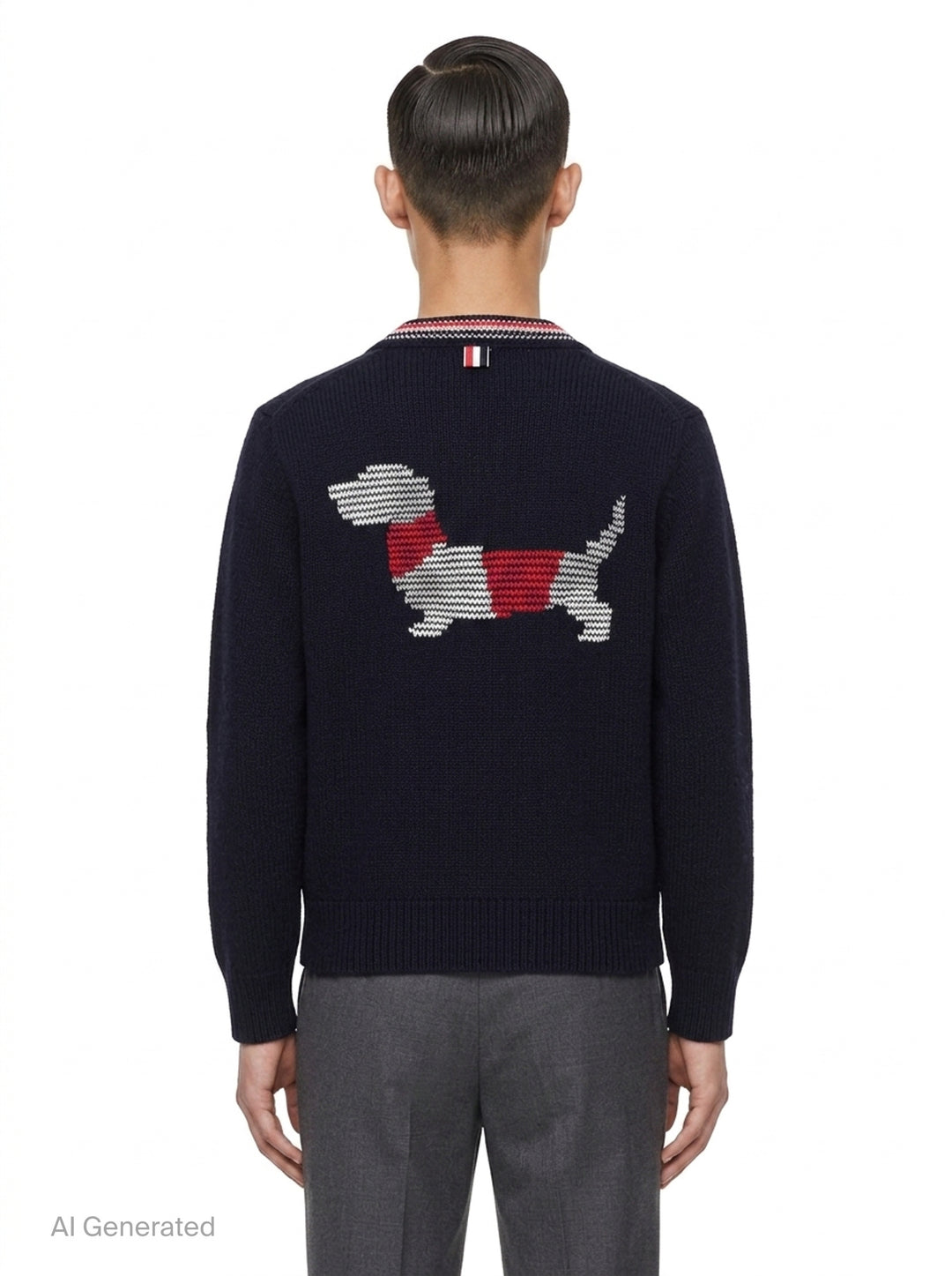 Donegal Wool V-Neck Cardigan | Thom Browne | Club21 - back