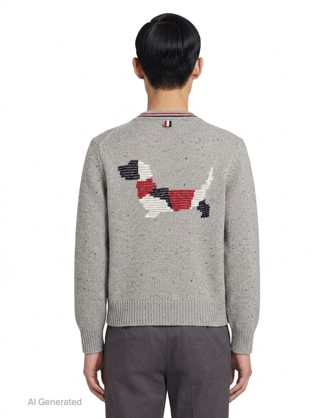 Donegal Wool V-Neck Cardigan | Thom Browne | Club21 - back