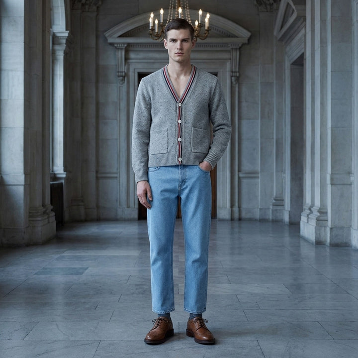Donegal Wool V-Neck Cardigan | Thom Browne | Club21 - lifestyle