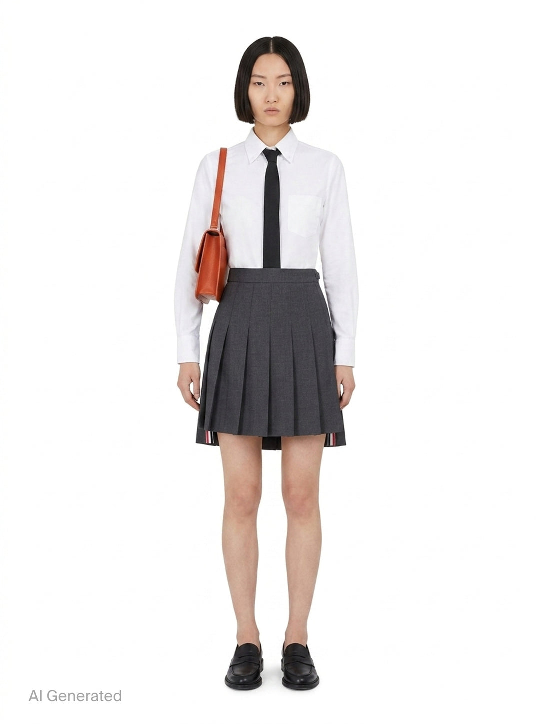 Dropped Back Pleated Mini Skirt | Thom Browne | Club21 - front