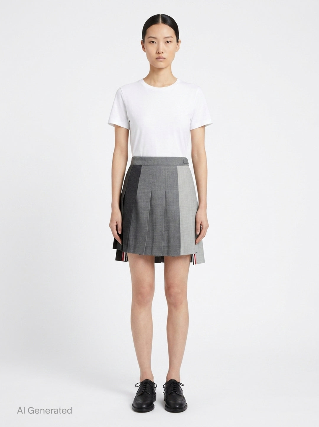 Dropped Back Pleated Mini Skirt | Thom Browne | Club21 - front
