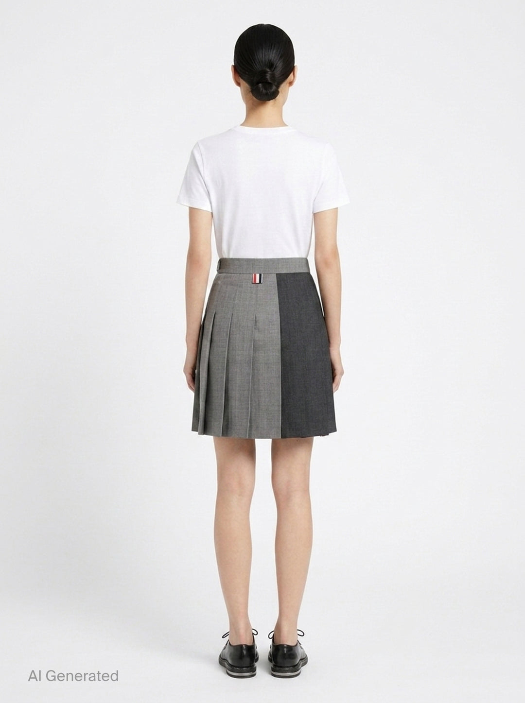 Dropped Back Pleated Mini Skirt | Thom Browne | Club21 - back