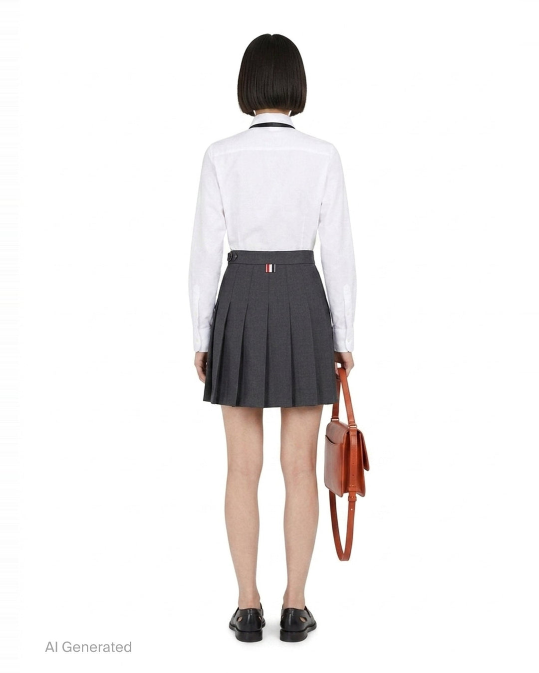 Dropped Back Pleated Mini Skirt | Thom Browne | Club21 - back