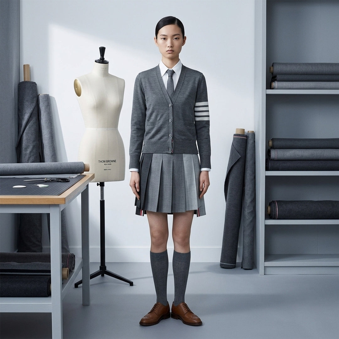 Dropped Back Pleated Mini Skirt | Thom Browne | Club21 - lifestyle