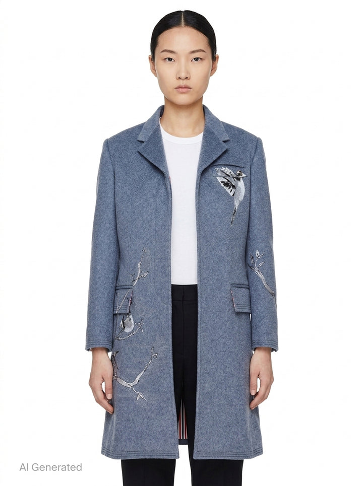 Fit 3 Embroidered Chesterfield Coat | Thom Browne | Club21 - front
