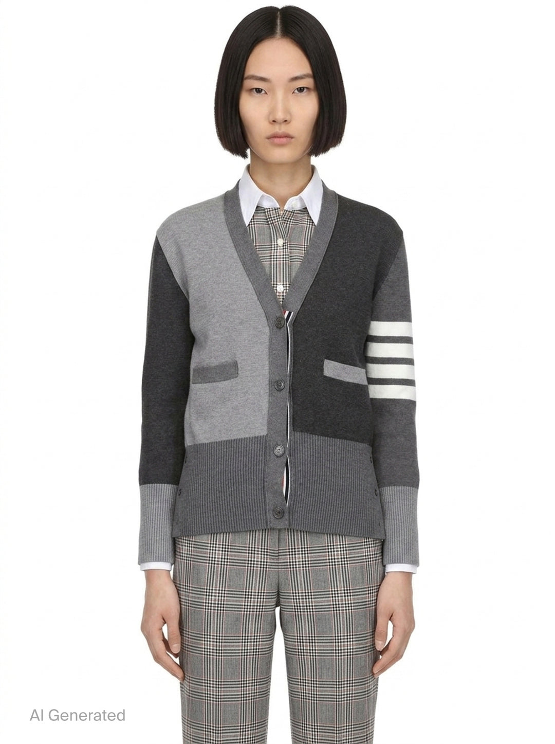 Funmix Crepe 4-Bar Cardigan | Thom Browne | Club21 - front