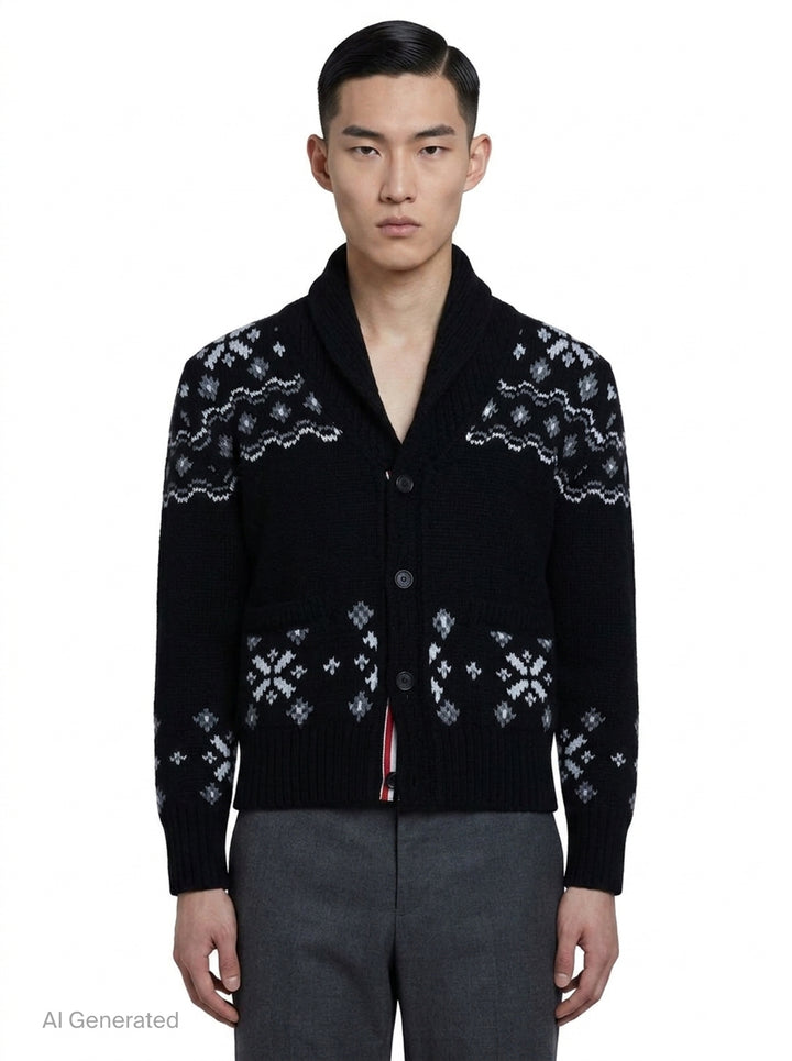 Icelandic Fair Isle Cardigan | Thom Browne | Club21 - front
