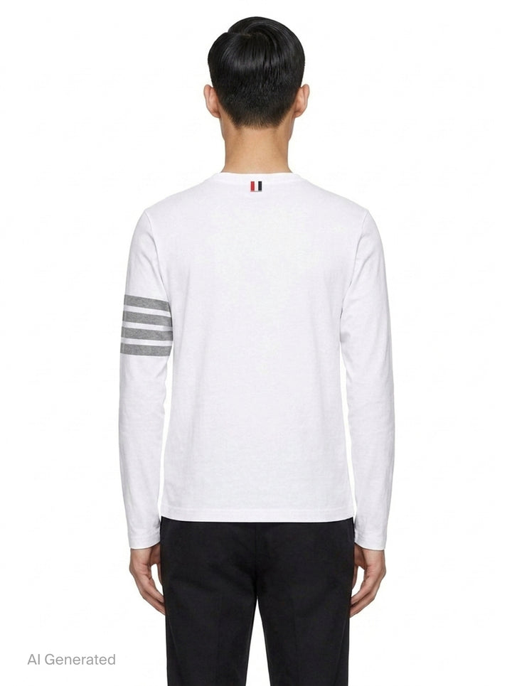 Jersey 4-Bar Long Sleeve Tee | Thom Browne | Club21 - back