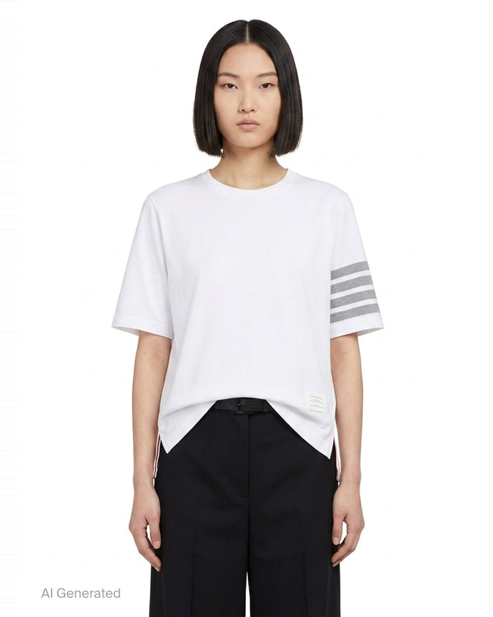 Jersey 4-Bar Short Sleeve Tee | Thom Browne | Club21 - front