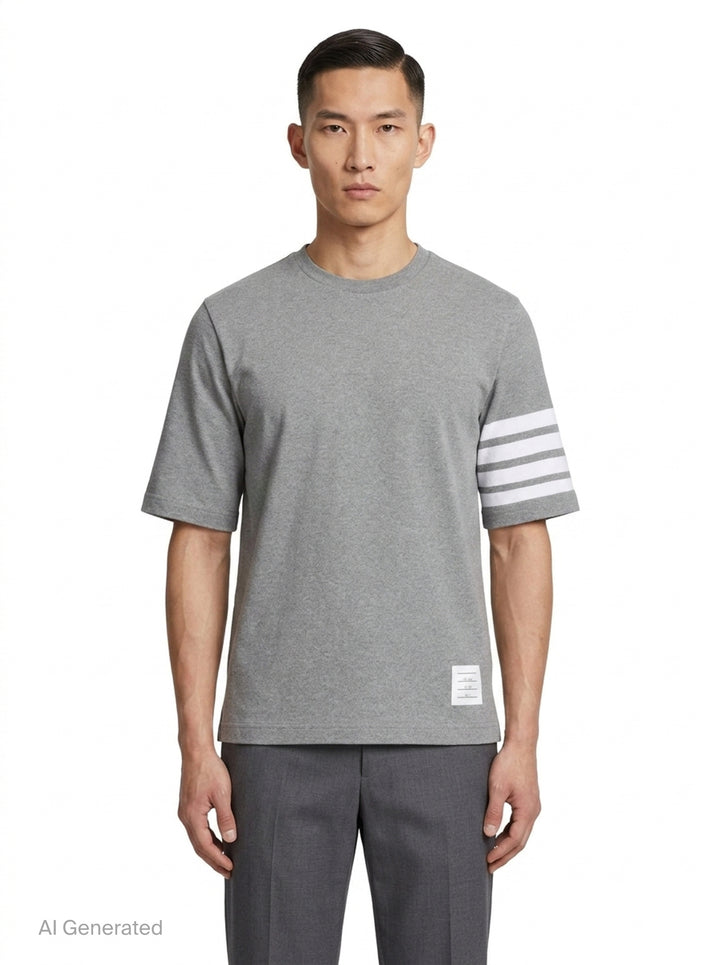 Jersey 4-Bar Short Sleeve Tee | Thom Browne | Club21 - front