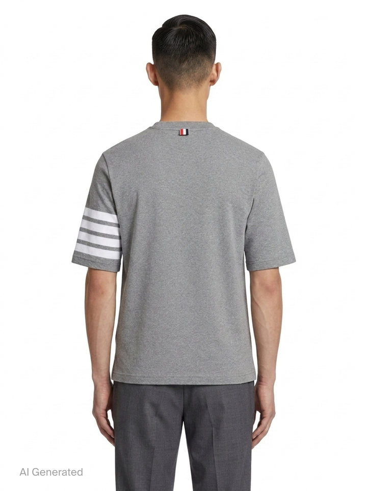 Jersey 4-Bar Short Sleeve Tee | Thom Browne | Club21 - back