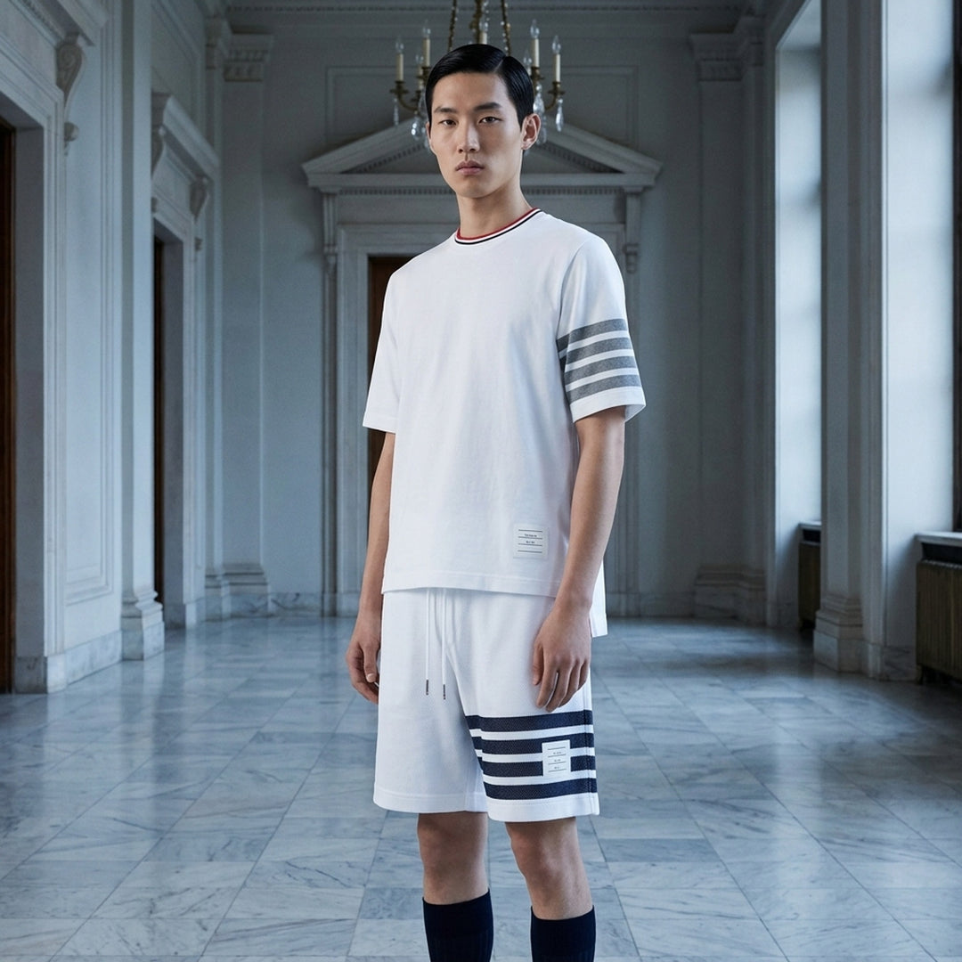 Jersey 4-Bar Short Sleeve Tee | Thom Browne | Club21 - lifestyle