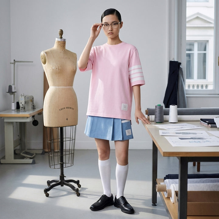 Jersey 4-Bar Short Sleeve Tee | Thom Browne | Club21 - lifestyle