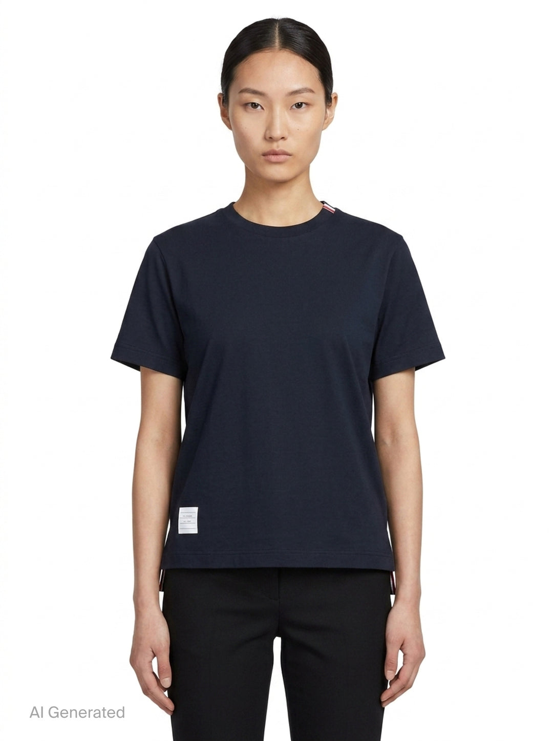 Jersey Relaxed Side Slit Tee | Thom Browne | Club21 - front