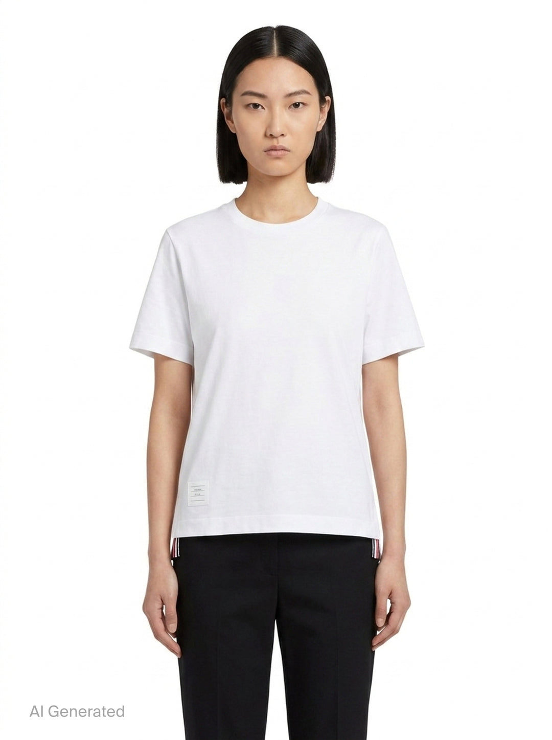Jersey Relaxed Side Slit Tee | Thom Browne | Club21 - front