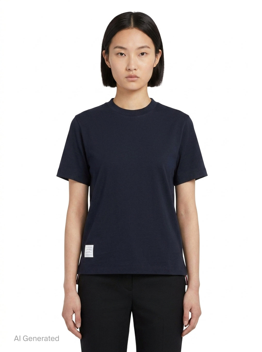 Jersey Relaxed Side Slit Tee | Thom Browne | Club21 - front