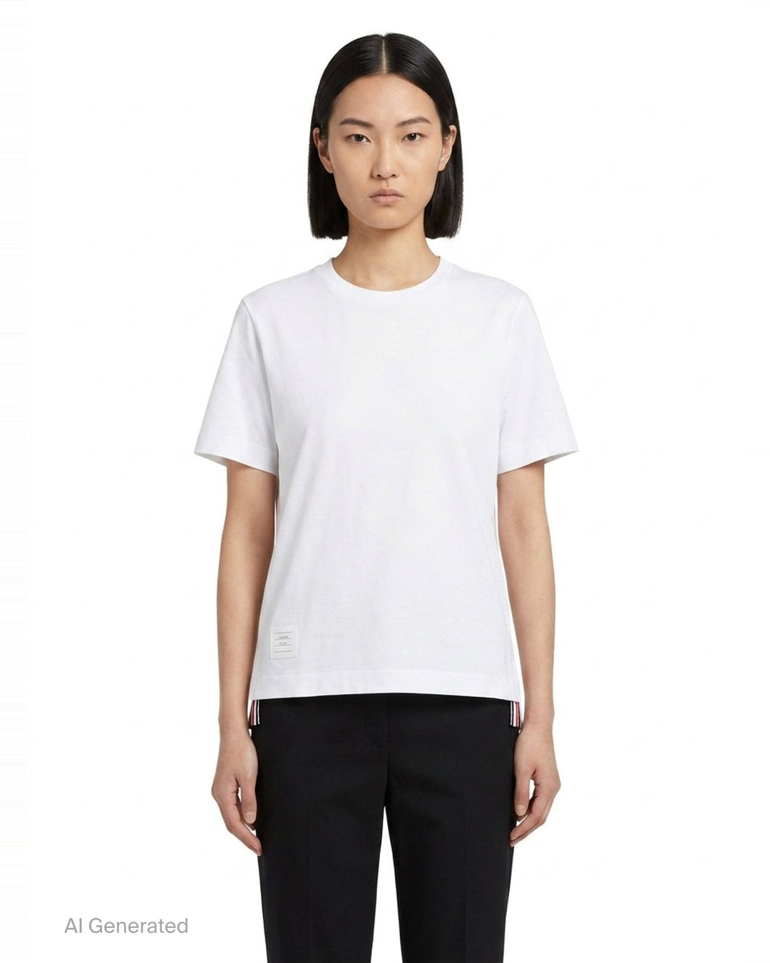 Jersey Relaxed Side Slit Tee | Thom Browne | Club21 - front