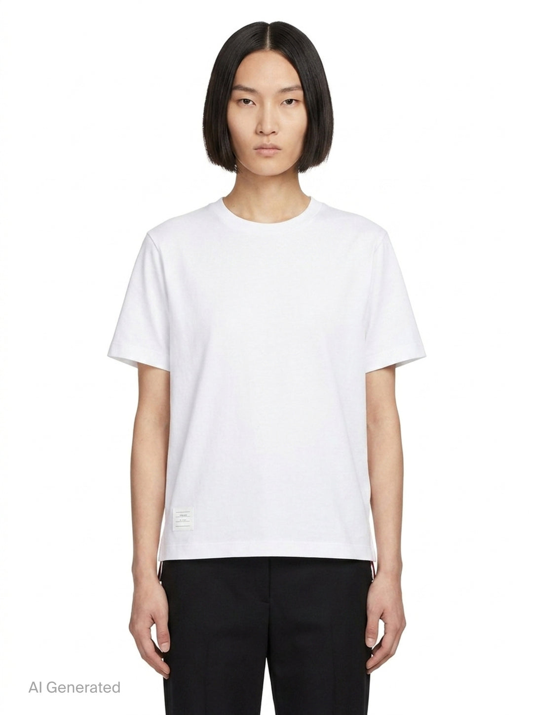 Jersey Relaxed Side Slit Tee | Thom Browne | Club21 - front