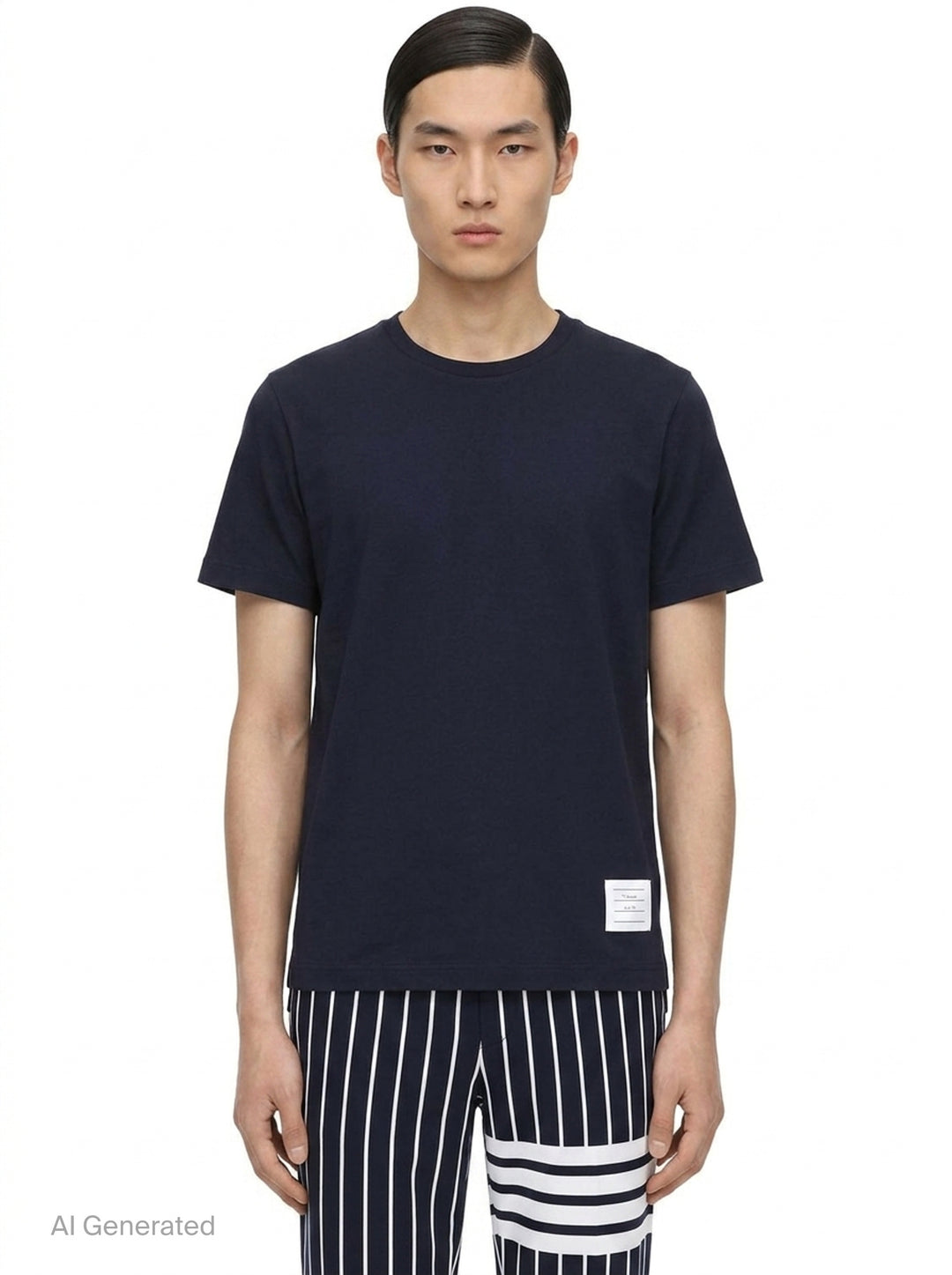 Jersey Relaxed Side Slit Tee | Thom Browne | Club21 - front