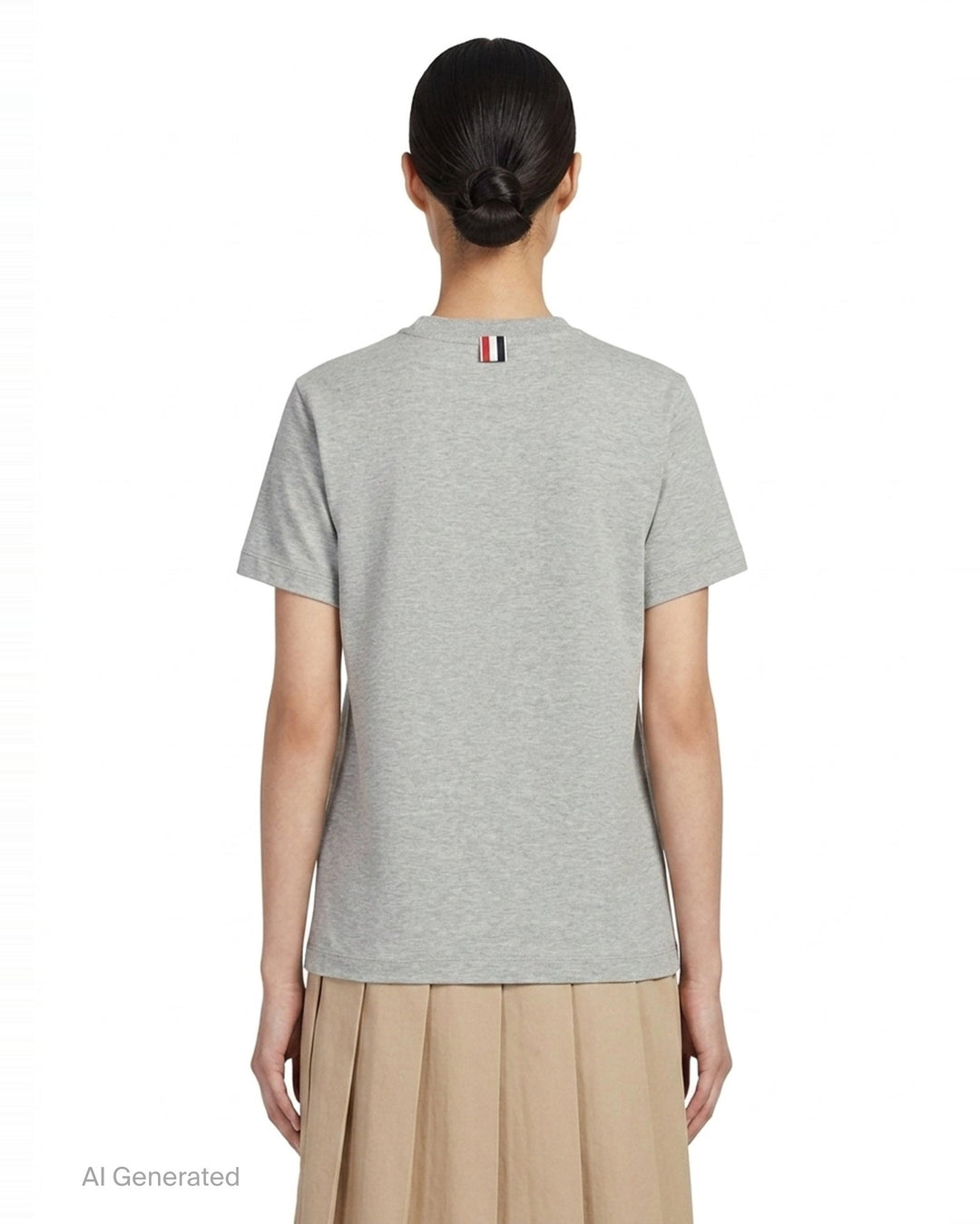 Jersey Relaxed Side Slit Tee | Thom Browne | Club21 - back