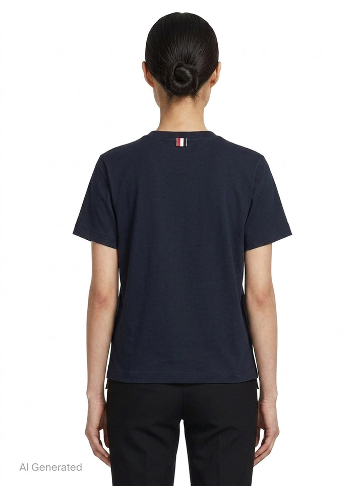 Jersey Relaxed Side Slit Tee | Thom Browne | Club21 - back