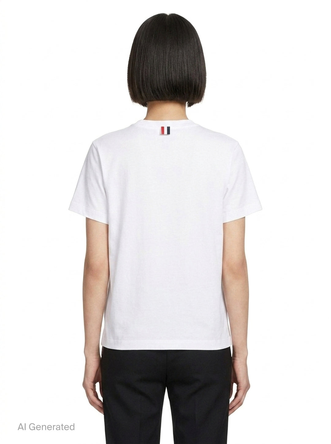 Jersey Relaxed Side Slit Tee | Thom Browne | Club21 - back