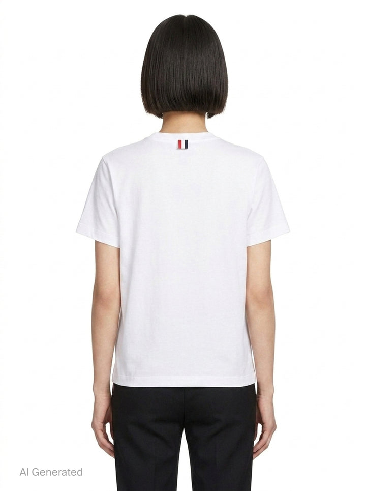 Jersey Relaxed Side Slit Tee | Thom Browne | Club21 - back