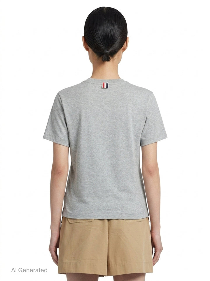 Jersey Relaxed Side Slit Tee | Thom Browne | Club21 - back