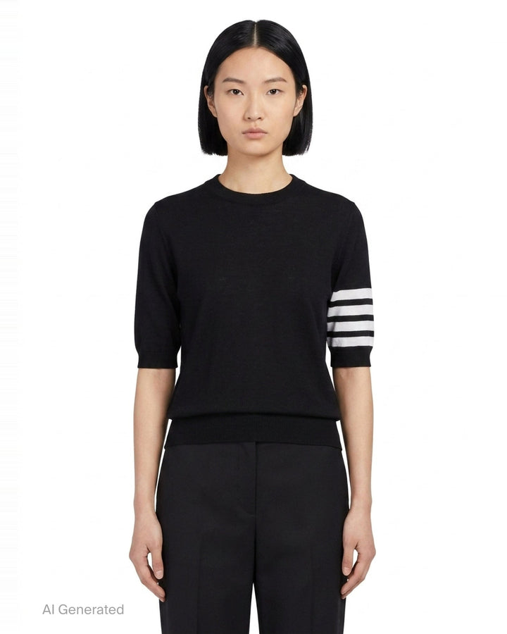 Jersey Stitch Short Sleeve Tee | Thom Browne | Club21 - front