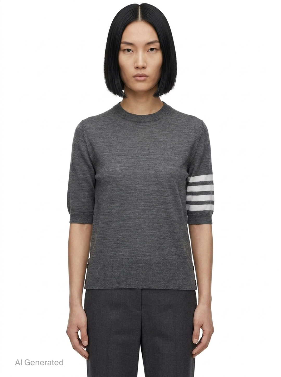 Jersey Stitch Short Sleeve Tee | Thom Browne | Club21 - front