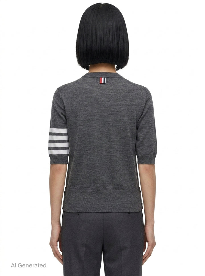 Jersey Stitch Short Sleeve Tee | Thom Browne | Club21 - back