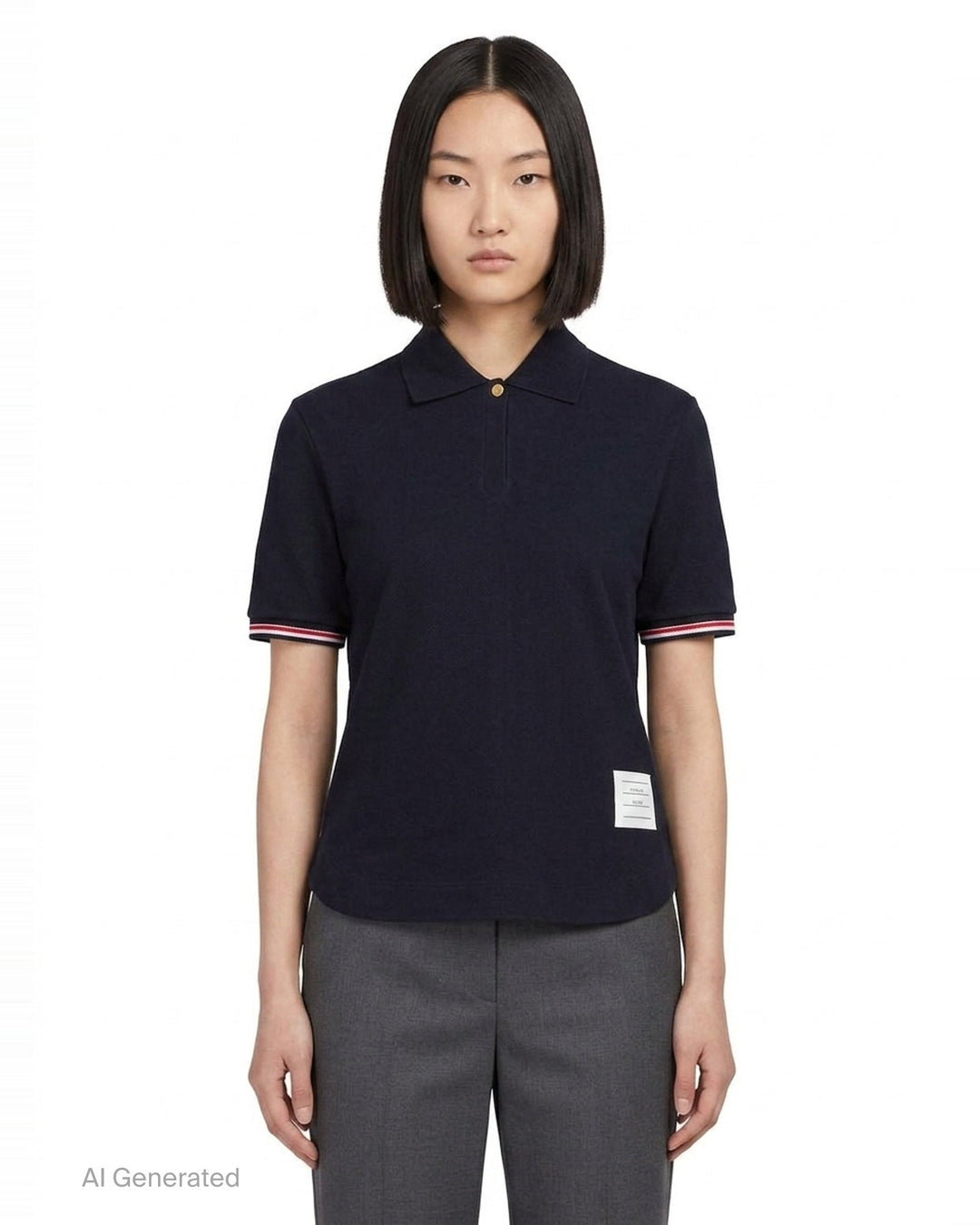 Keyhole RWB Tipping Polo | Thom Browne | Club21 - front