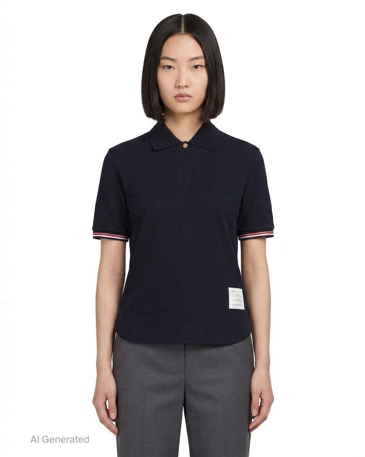 Keyhole RWB Tipping Polo | Thom Browne | Club21 - front